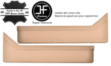 BEIGE REAL LEATHER 2X DOOR POCKET TRIM COVERS FITS ROVER P5 P5B V8 COUPE