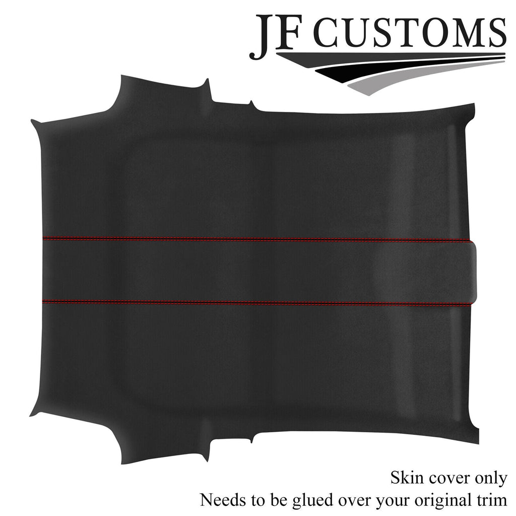 D RED STITCH D GREY SUEDE HEADLINER ROOF COVER FOR FIAT 500 & ABARTH 07-15 3DR
