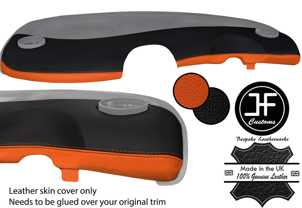 BLACK ORANGE 2 TONE DASH DASHBOARD LEATHER COVER FITS SMART FORTWO 450 98-07