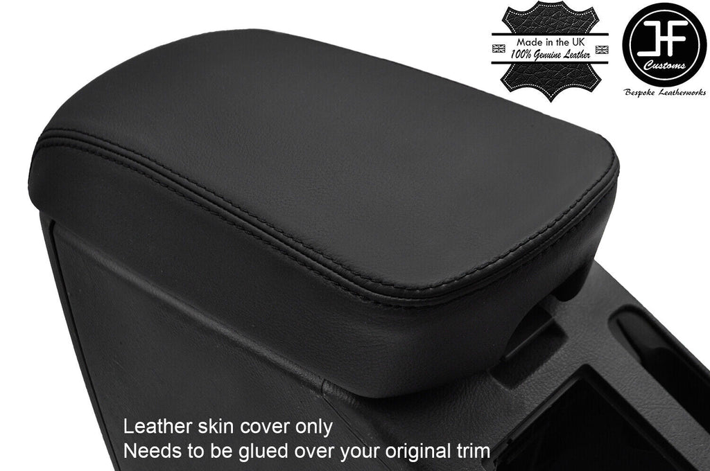 BLACK STITCH TOP GRAIN LEATHER ARMREST COVER FITS TOYOTA RAV 4 2006-2012