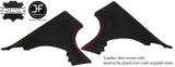 RED STITCH 2X REAR C PILLAR LEATHER COVERS FOR BMW 5 SERIES F10 2010-2016