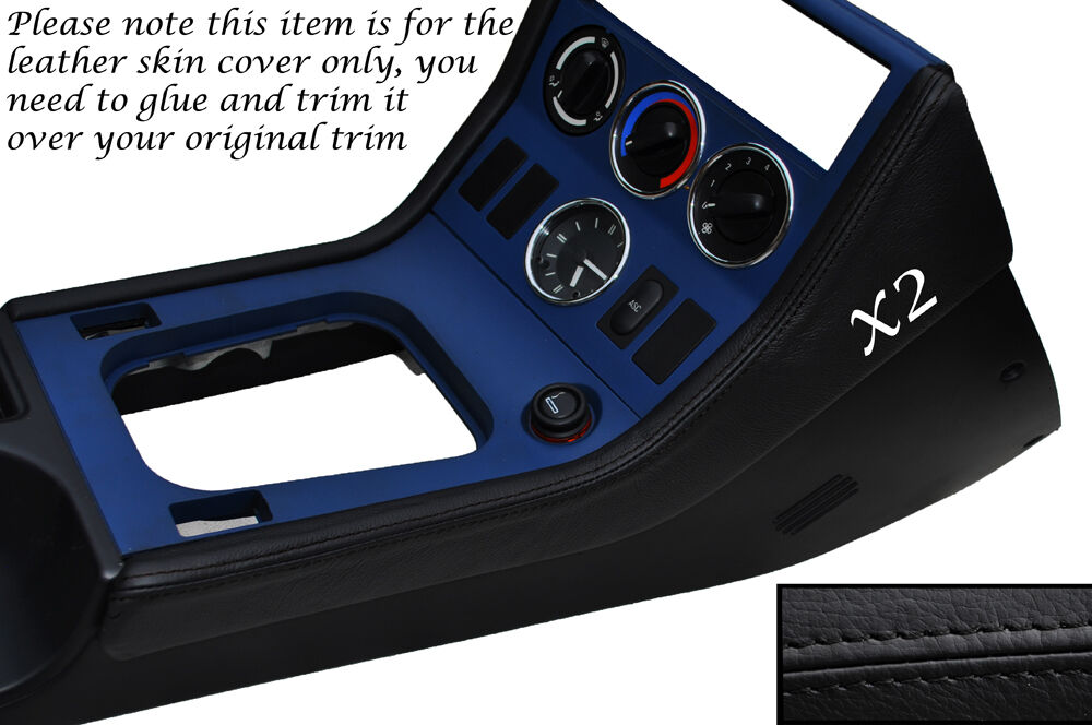 BLACK STITCH 2X CENTER CONSOLE SIDE TRIM LEATHER SKIN COVERS FITS BMW Z3 95-03
