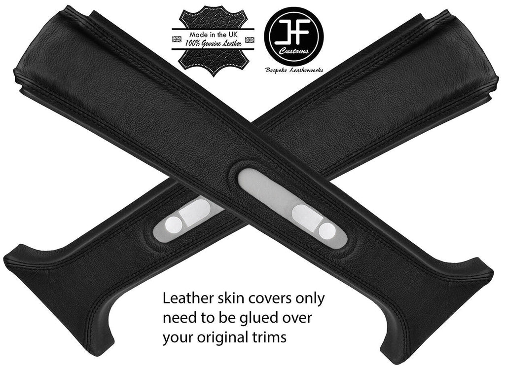 BLACK REAL LEATHER 2X UPPER B POST PILLAR COVERS FITS RANGE ROVER P38 1994-2002
