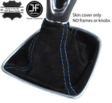 BLUE STITCH REAL SUEDE GEAR GAITER FOR VAUXHALL OPEL ASTRA K MK7 2016-2018
