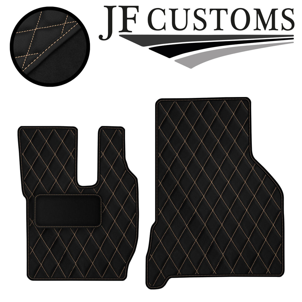 CREAM DIAMOND STITCH VINYL 4XTAILORED FLOOR CARPET FOR VOLVO FH13 12-20  JF1