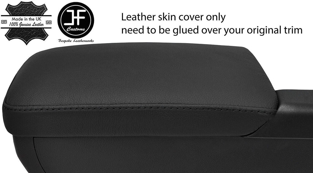 BLACK STITCH TOP GRAIN LEATHER ARMREST COVER FITS LEXUS CT200H CT 200H 10-18