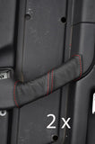 red stitch FITS ALFA ROMEO 164 87-98 2X DOOR HANDLE LEATHER COVERS CUSTOM NEW