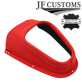 RED ITALIAN LEATHER GEAR SURROUND GAUNTLET COVER+FRAME FOR JAGUAR E TYPE S2