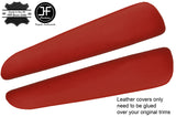 DARK RED LEATHER 2X FRONT DOOR ARMREST PAD COVERS FITS BMW E46 CONVERTIBLE COUPE