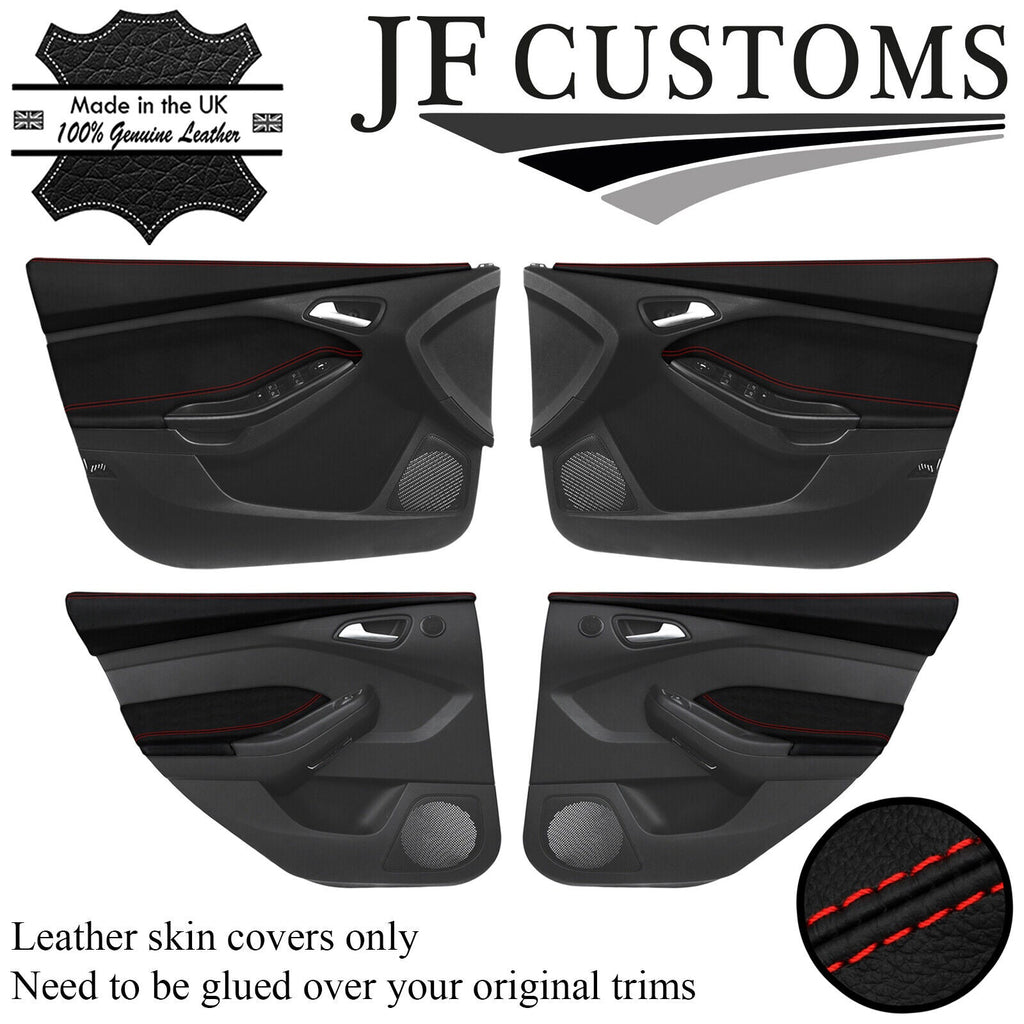RED STITCH 4X DOOR TRIM + CAPPING COVERS FOR FORD FOCUS MK3 11-14 5DR JF1