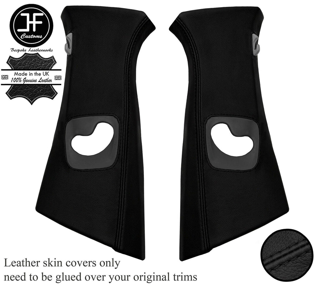 BLACK STITCH 2X UPPER B PILLAR LEATHER COVERS FOR BMW 5 SERIES F10 F11 10-16