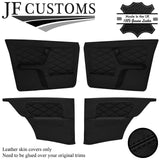 BLACK DIAMOND STITCH LEATHER 4X DOOR CARD COVERS FITS BMW E30 COUPE STYLE 3