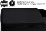 BLACK STITCH TOP GRAIN LEATHER ARMREST COVERS FITS NISSAN SKYLINE R32 89-94