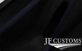BLUE STITCH LEATHER CENTRE CONSOLE + ARMREST COVERS FITS MERCEDES SLK R170 96-04