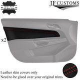 RED STITCH 2X DOOR CARD TRIM LEATHER COVER FOR VAUXHALL OPEL ASTRA H MK5 3DR