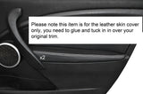 WHITE STITCH 2X FRONT DOOR ARMREST SKIN COVER FITS RENAULT MEGANE MK3 08-13 5DR