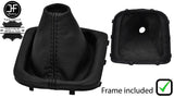 BLACK STITCH LEATHER MANUAL GEAR GAITER+PLASTIC FRAME FITS HYUNDAI I40 11-18