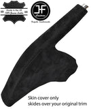 BLACK STITCH REAL SUEDE SLIM HANDBRAKE GAITER COVER FOR FORD FIESTA MK7 08-13