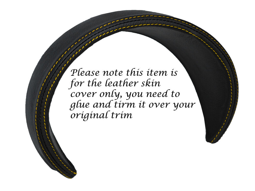 YELLOW STITCH SPEEDO HOOD SURROUND LEATHER SKIN COVER FITS VW BEETLE 1998-2011