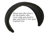 YELLOW STITCH SPEEDO HOOD SURROUND LEATHER SKIN COVER FITS VW BEETLE 1998-2011