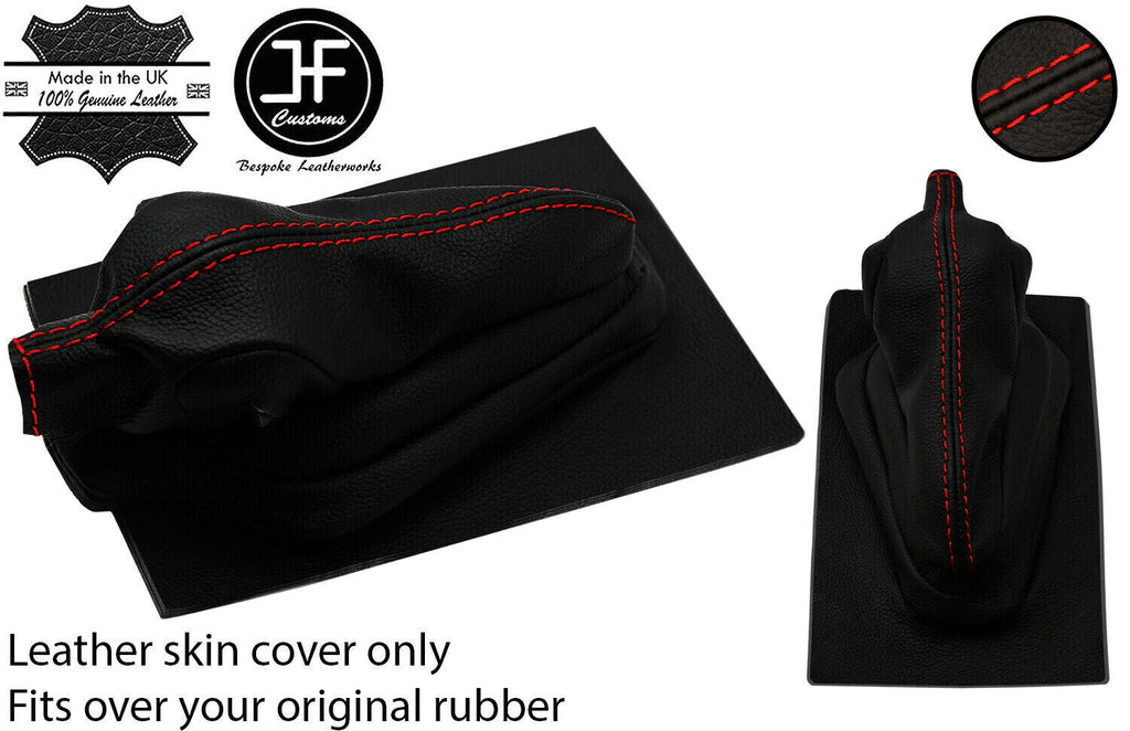 RED STITCH LEATHER HANDBRAKE GAITER OVER RUBBER FOR VW T3 TYPE 3 1500 1600 TL