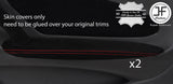 RED STITCH 2X FRONT DOOR ARMREST SUEDE COVERS FOR TOYOTA CELICA MK7 1999-2005