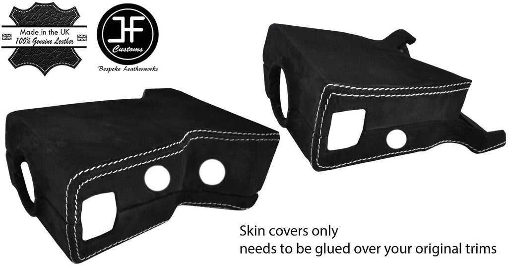 WHITE STITCH STEERING SHROUD SUEDE COVER FITS LAND ROVER DEFENDER 90 110 83-06