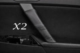 BLACK STITCH FITS MAZDA 3 09-13 2X REAR DOOR HANDLE LEATHER COVERS ONLY