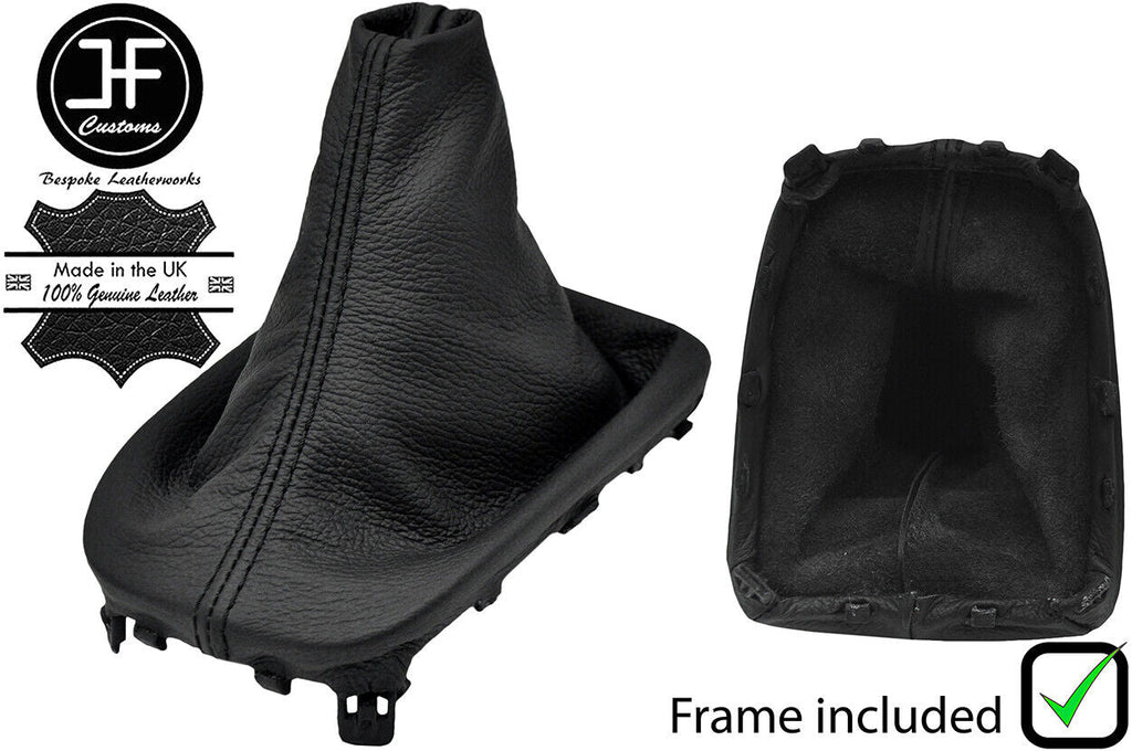 BLACK STITCH LEATHER MANAUL GEAR GAITER+PLASTIC FRAME FITS CITROEN C3 2016-2019