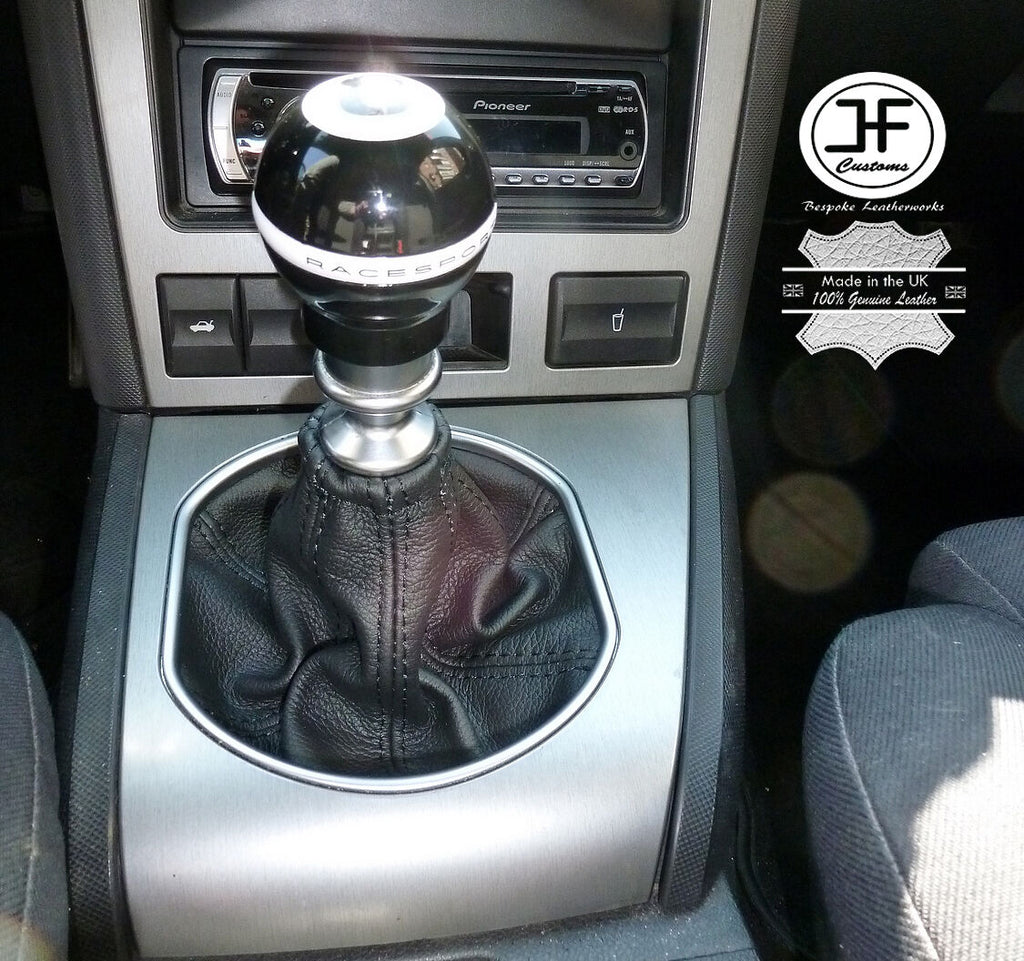 BLACK STITCHING FITS FORD MONDEO MK3  2001-2003 GEAR GAITER GENUINE LEATHER