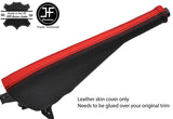 BLACK & RED TOP GRAIN LTHR HANDBRAKE GAITER FOR VW T6 TRANSPORTER CARAVELLE