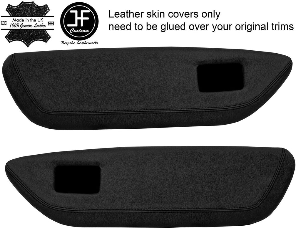 BLACK REAL LEATHER 2X FRONT DOOR CARD TRIM COVER FOR MG MGF MK1 95-99 STYLE 2