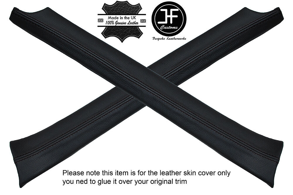 BLACK STITCHING 2X A POST PILLAR LEATHER COVERS  FITS MERCEDES W114 W115