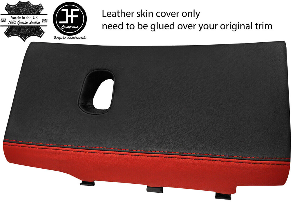 BLACK & RED REAL LEATHER GLOVE BOX LID COVER FITS CORVETTE C6 05-2013 CUSTOM NEW