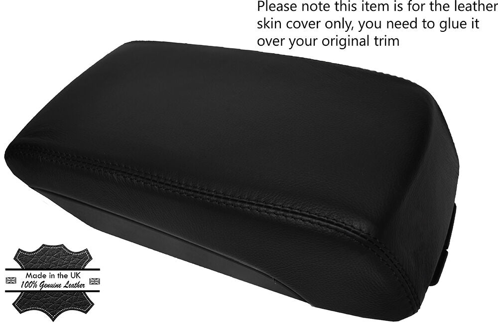BLACK STITCH LEATHER ARMREST LID SKIN COVER FITS SUBARU LEGACY 2010-2014