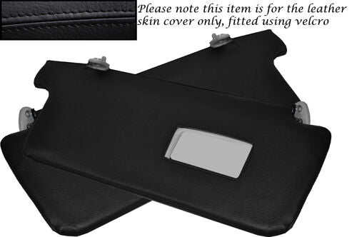 BLACK STITCH FITS FORD RANGER 2005-2010 2X SUN VISORS LEATHER SKIN COVERS ONLY