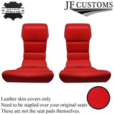 RED ITALIAN LEATHER 2X REAR SEAT INSERT COVERS FITS PORSCHE 928 77-95 CUSTOM NEW