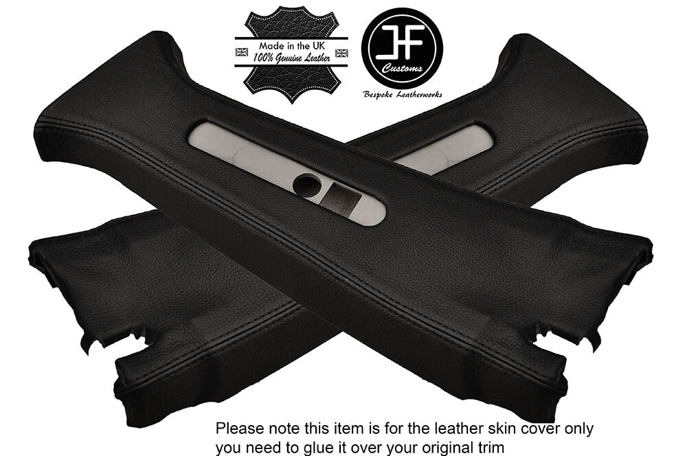 BLACK STITCHING 2X UPPER B PILLAR LEATHER COVERS FITS SMART FORFOUR 2004-2007