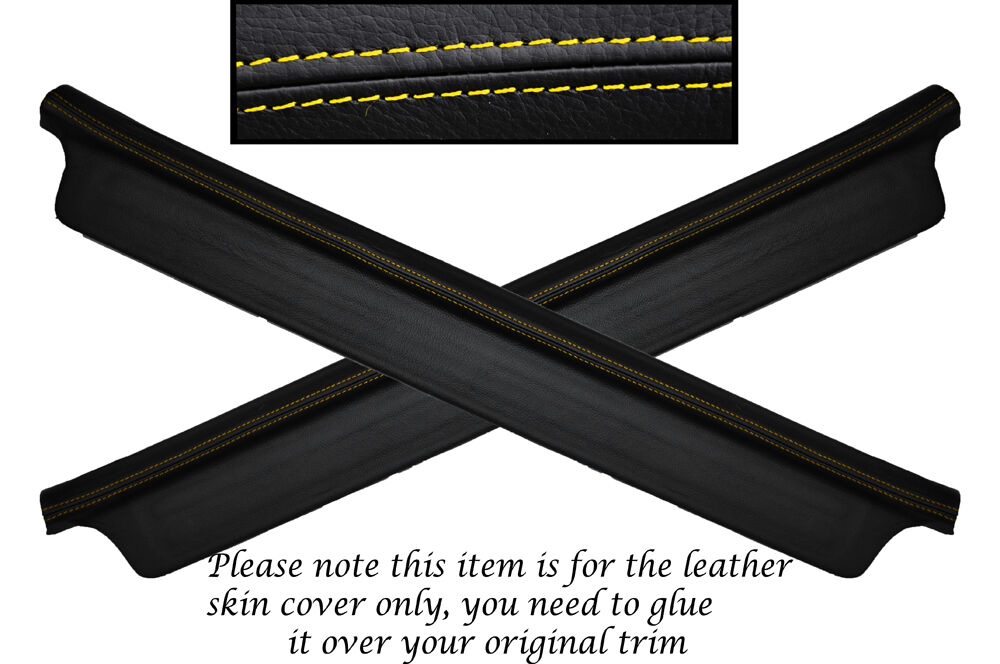 YELLOW STITCH 2X DOOR SILL TRIM SKIN COVERS FITS MAZDA MX5 MK2 & 2.5 MIATA 98-05