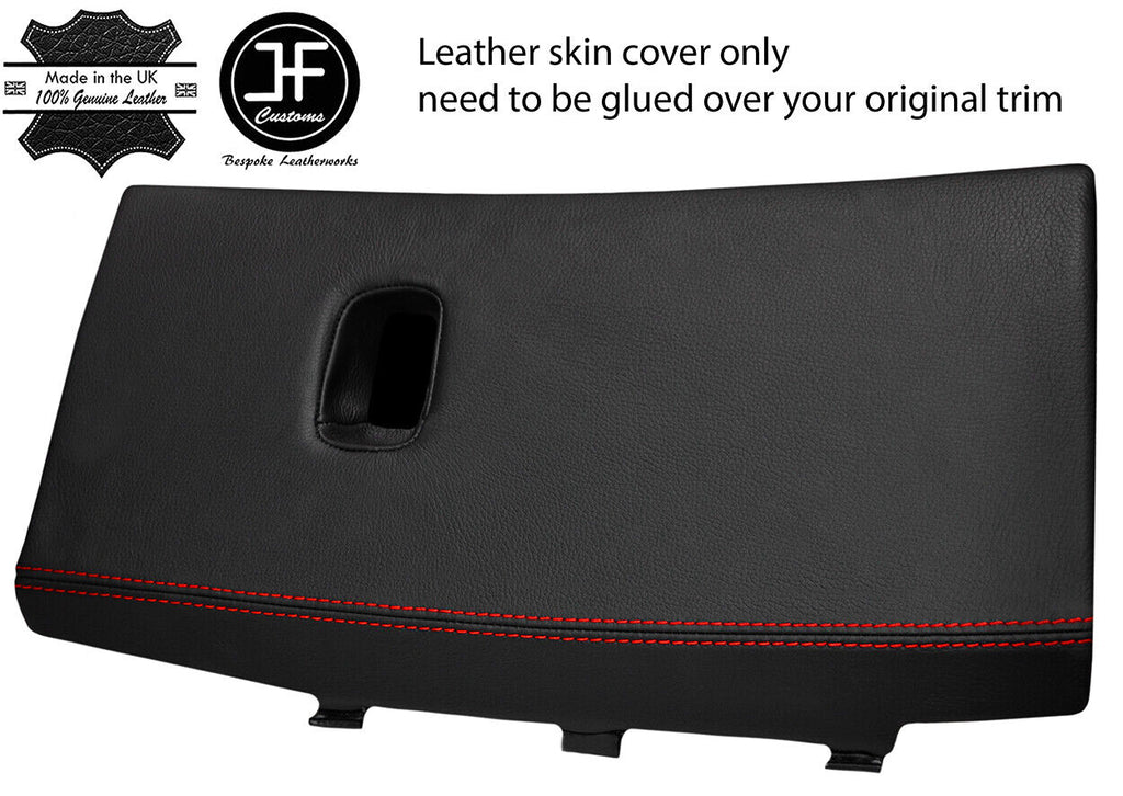 RED STITCH REAL LEATHER GLOVE BOX LID COVER FITS CORVETTE C6 2005-2013
