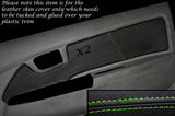 GREEN STITCH 2X FRONT DOOR CARD TRIM SKIN COVERS FITS TOYOTA HILUX 2005-2014