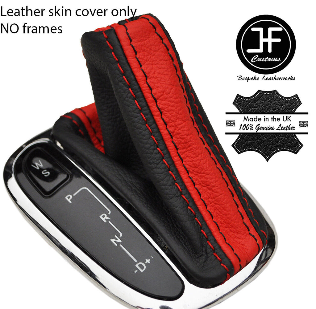 BLACK & RED STRIPE LEATHER AUTOMATIC GEAR GAITER FITS MERCEDES C CLASS W203