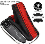 BLACK & RED STRIPE LEATHER AUTOMATIC GEAR GAITER FITS MERCEDES C CLASS W203