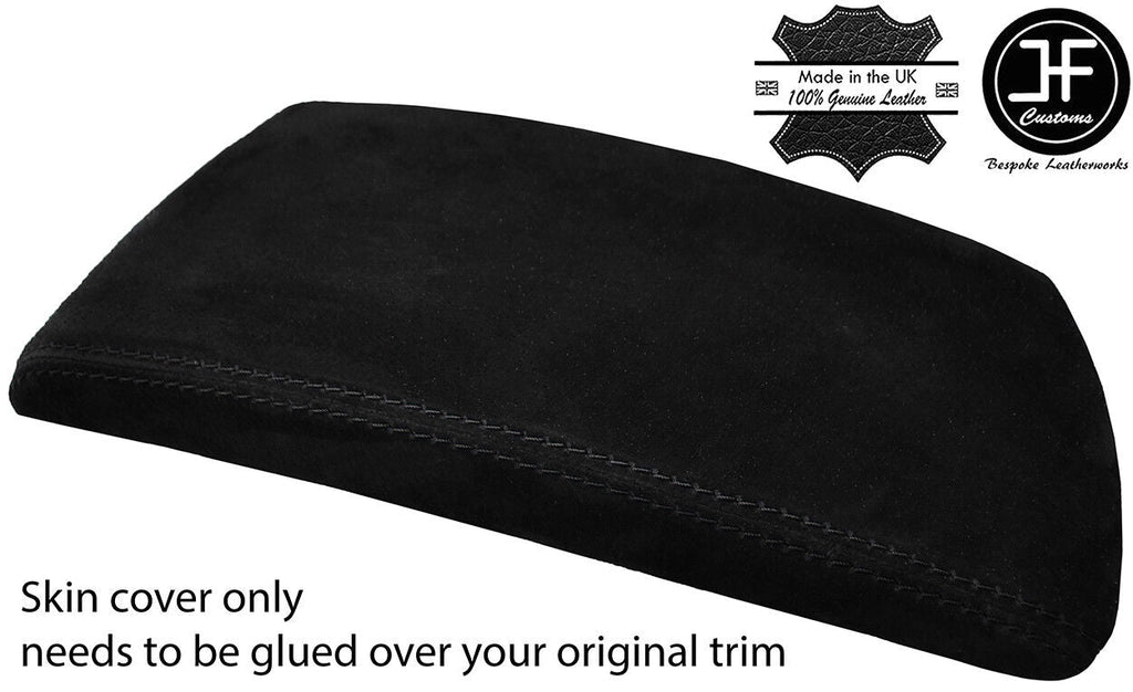 BLACK STITCHING REAL SUEDE ARMREST LID COVER FOR BMW X3 E83 2003-2010 CUSTOM NEW