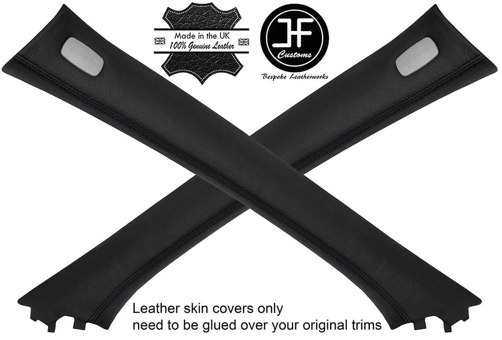 BLACK STITCH 2X A PILLAR REAL LEATHER COVERS FITS MERCEDES S CLASS W221 06-13