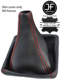RED STITCH CARBON FIBER VINYL GEAR GAITER FOR SUBARU IMPREZA WRX STI 2008-14