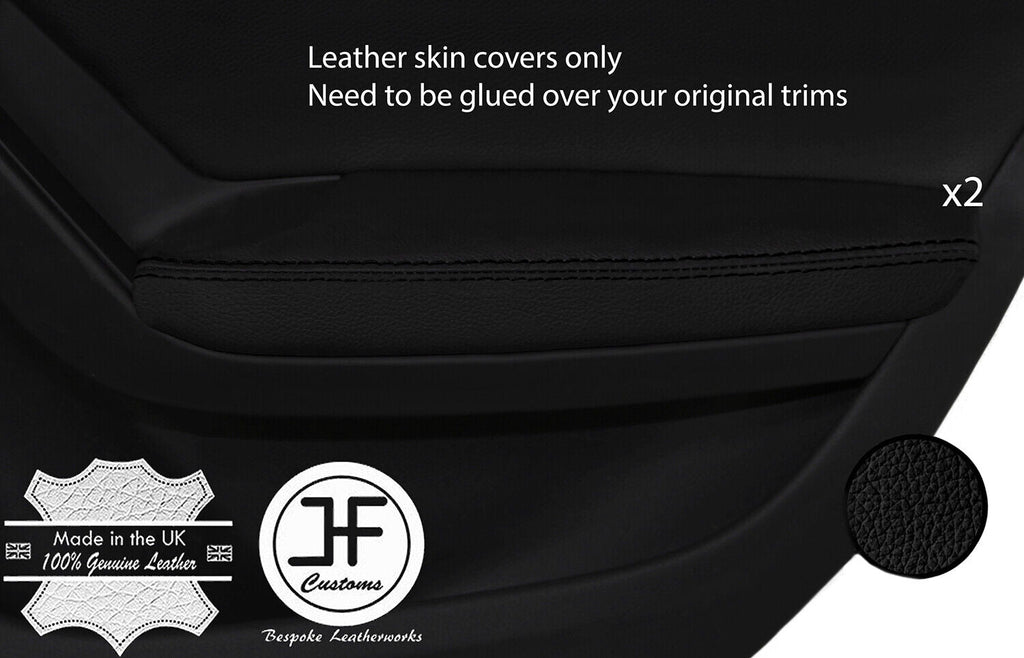 BLACK BLACK 2X REAR DOOR ARMREST LEATHER COVERS FOR AUDI A5 SPORTBACK 4 DOOR