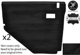 BLACK STITCH 2X REAR DOOR CARD LUXE SUEDE COVERS FITS DEFENDER 110 STYLE 2