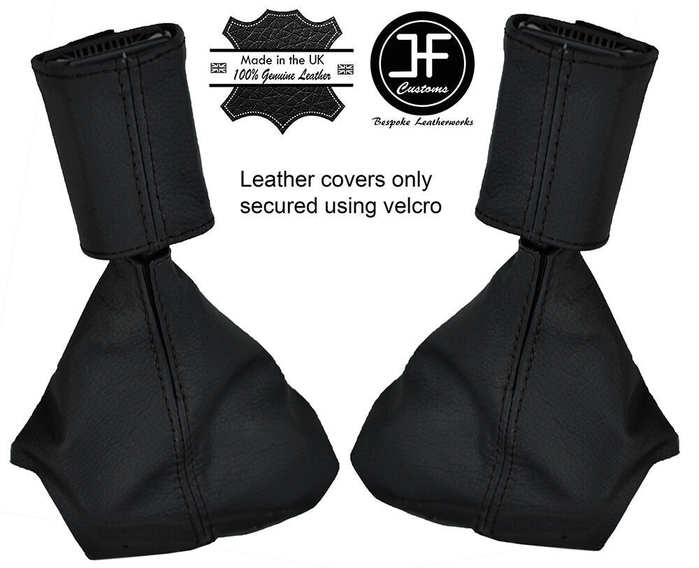 BLACK STITCH 2X FRONT SEAT BELT & SLEEVE LEATHER COVERS FITS BMW E39 96-03