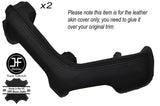 BLACK STICH 2X FRONT FULL DOOR HANDLE LEATHER COVERS FITS AUDI 80 CABRIO 92-00